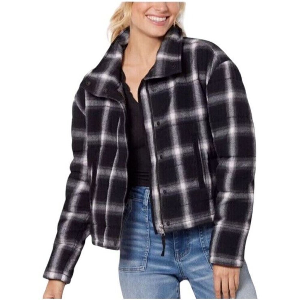 EVEREVE Lucy Plaid Cropped Jacket β Medium - Picture 11 of 13